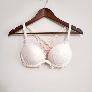 PINK Date RACERBACK in White LACE